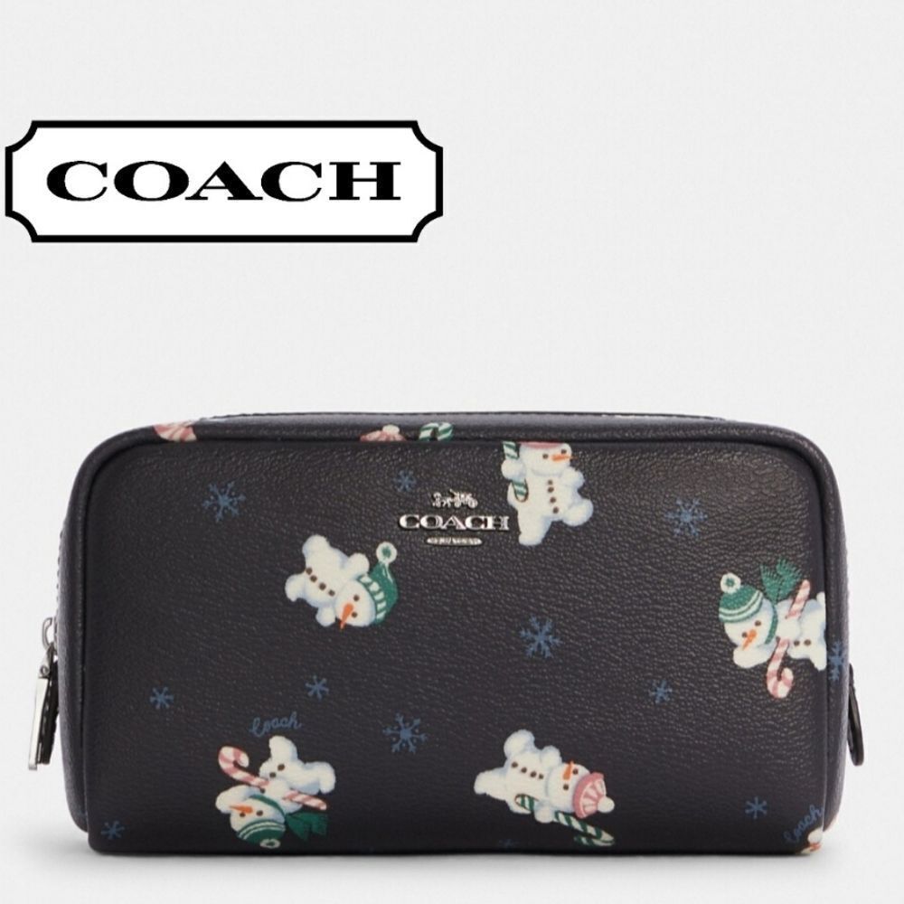 Coach Snowman & Snowflakes Holiday (Christmas) Cosmetics Case